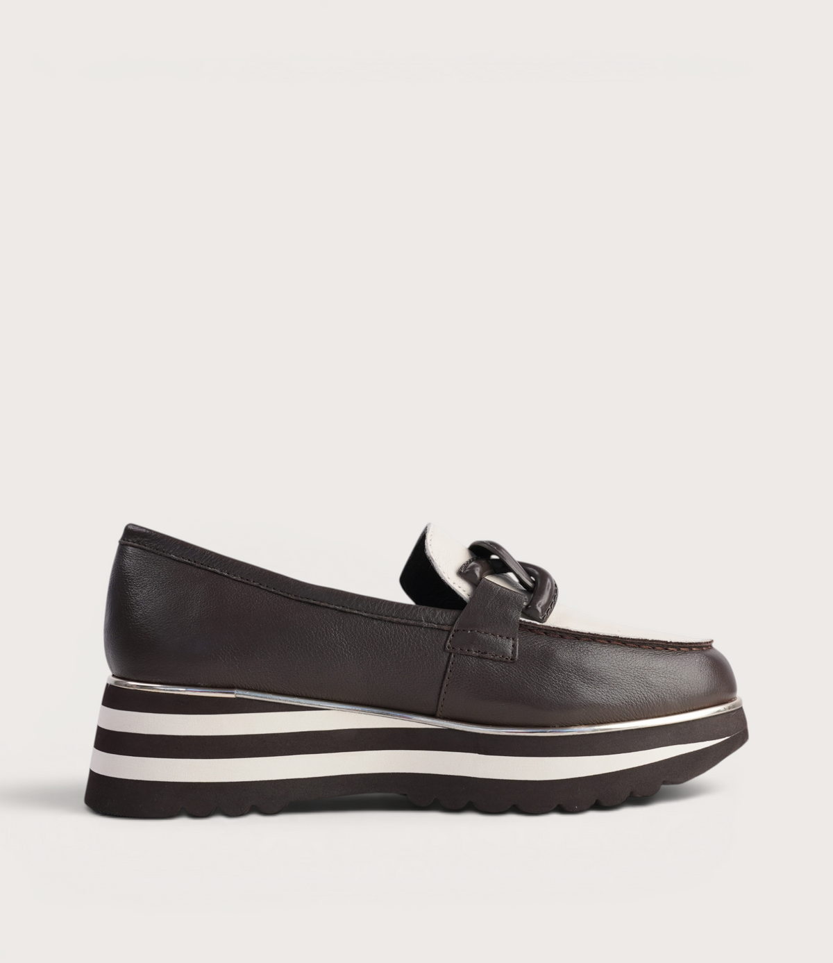 Ealia Choc/ Milk Leather Loafers