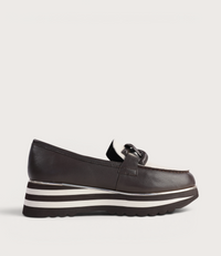 Ealia Choc/ Milk Leather Loafers