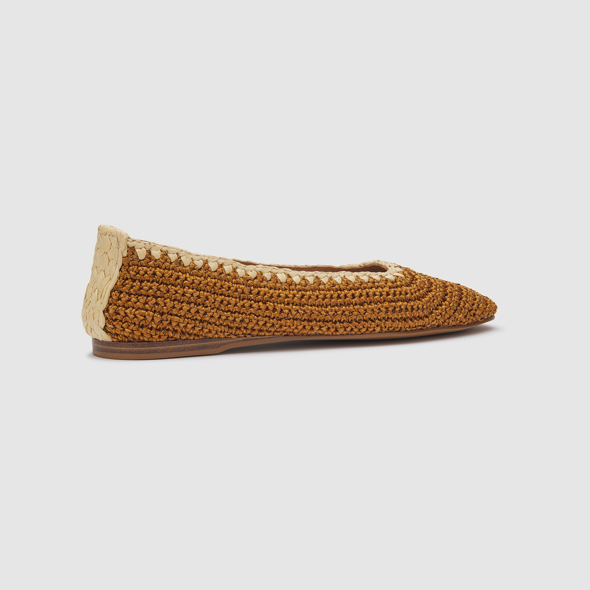 Cleo Tan Crochet Flats
