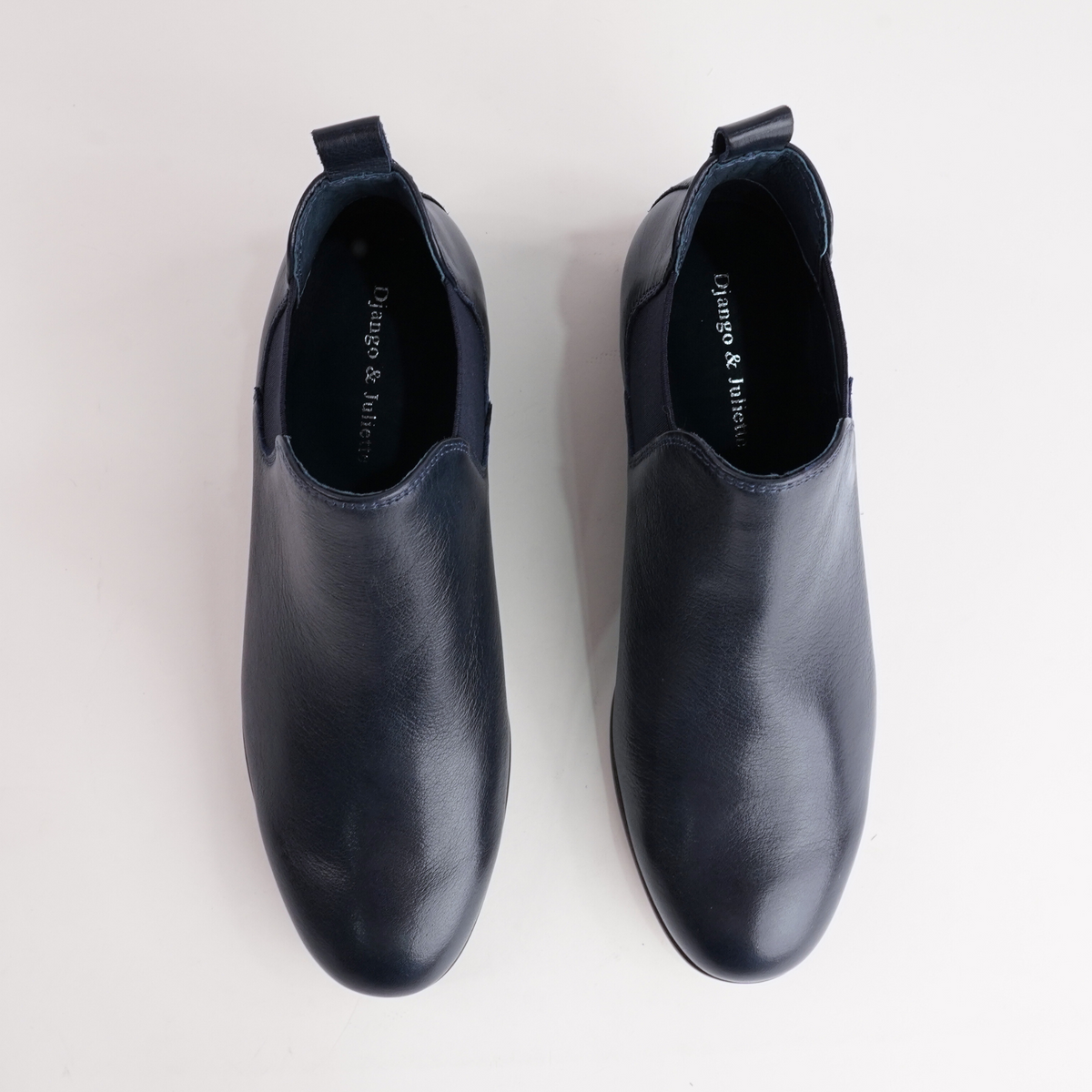 Quatisse Navy Leather Ankle Boots