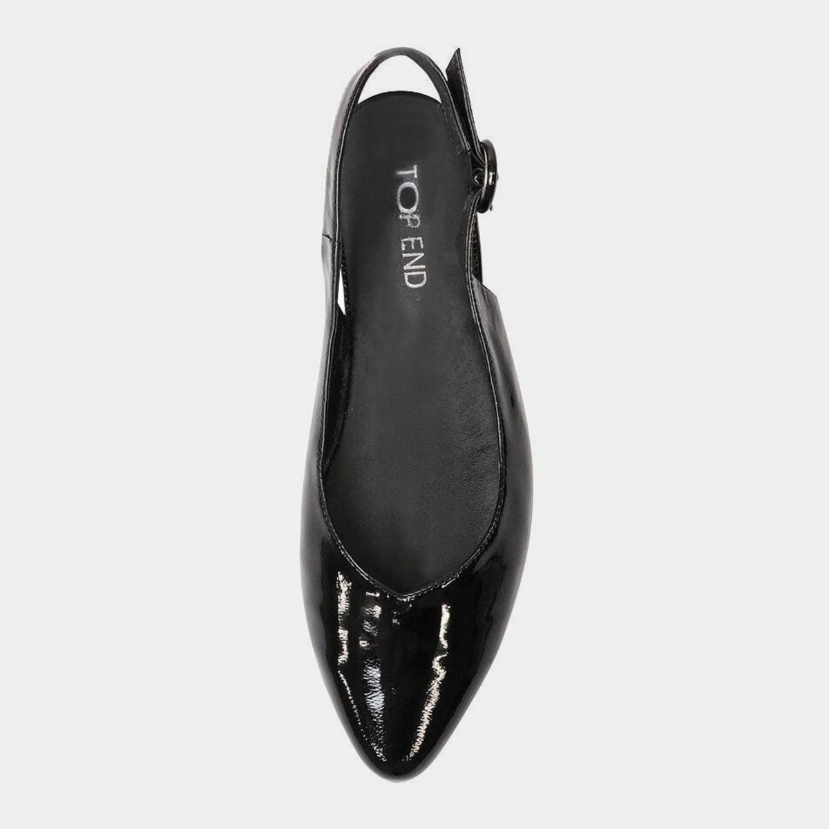 Fairy Black Patent Leather Slingback Flats - TOP END | Shouz