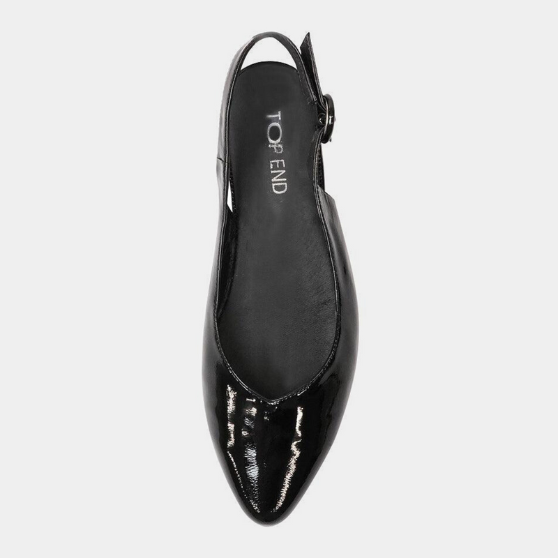 Fairy Black Patent Leather Slingback Flats