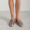 Ariah Aqua Red Metallic Leather Loafers