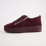 Bump Burgundy Suede/ Burgundy Sole Sneakers - DJANGO AND JULIETTE | Shouz