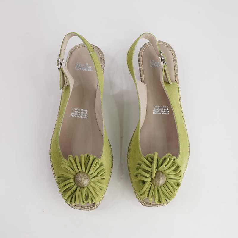 Erica Melon Leather Espadrille Wedges