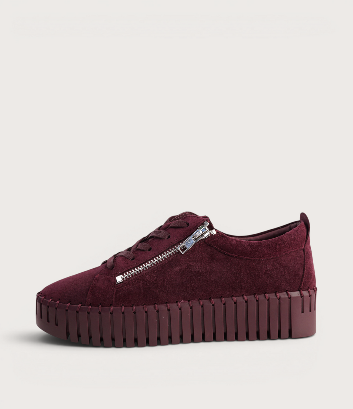 Bump Burgundy Suede/ Burgundy Sole Sneakers