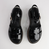 Simm Black Patent Leather Sandals