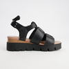 Relie Black Leather Sandals