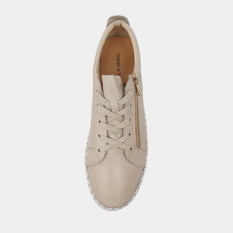 Bump Macadamia Leather Sneakers