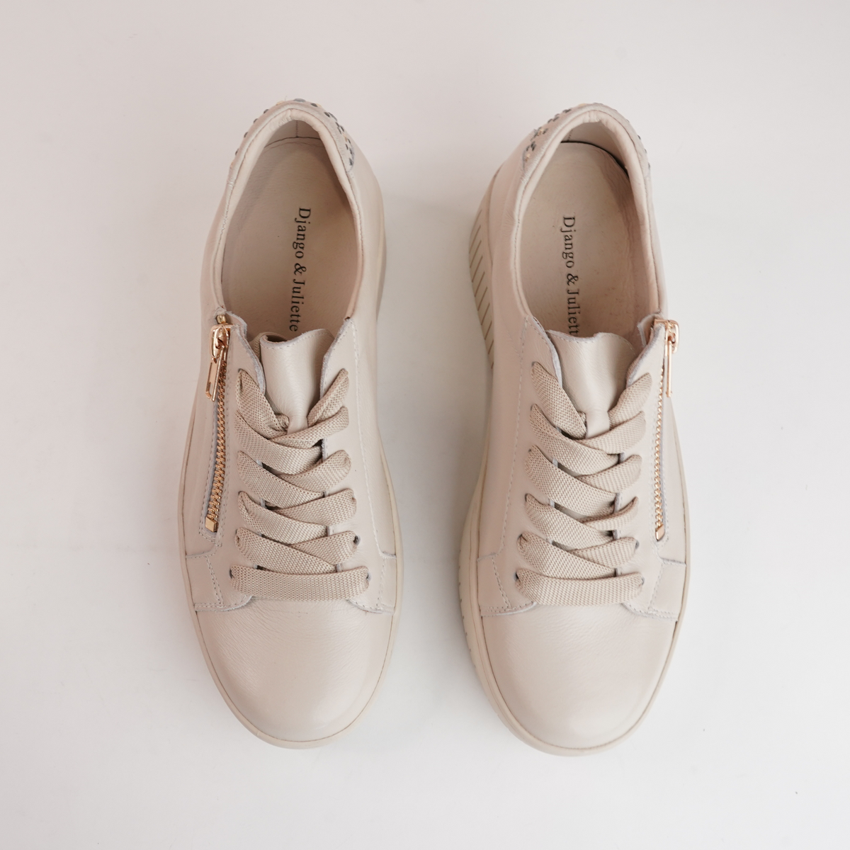 Kees Vanilla Leather Sneakers - DJANGO AND JULIETTE | Shouz