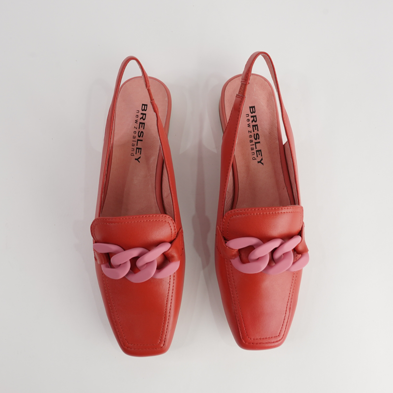 Randal Red/ Pink Leather Loafers