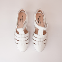 Js-2256 White/ Silver Leather Sandals