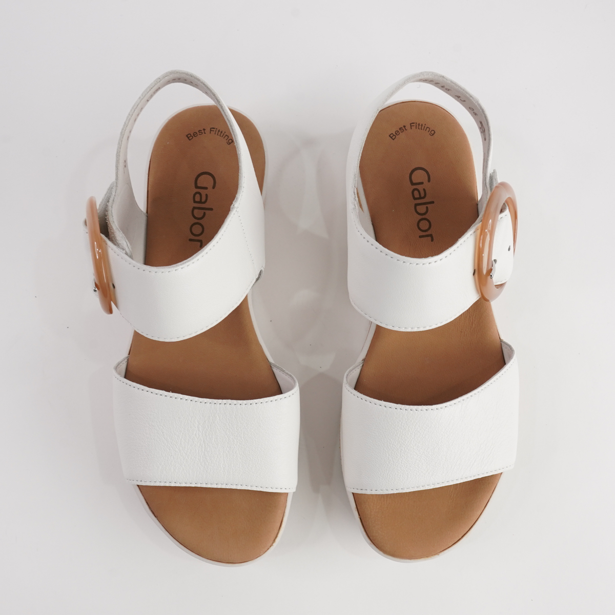 Margo White Leather Sandals - GABOR | Shouz