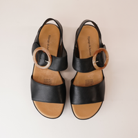 Cubbie Black Leather Sandals