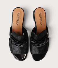 Adder Black Shimmer Leather Heels