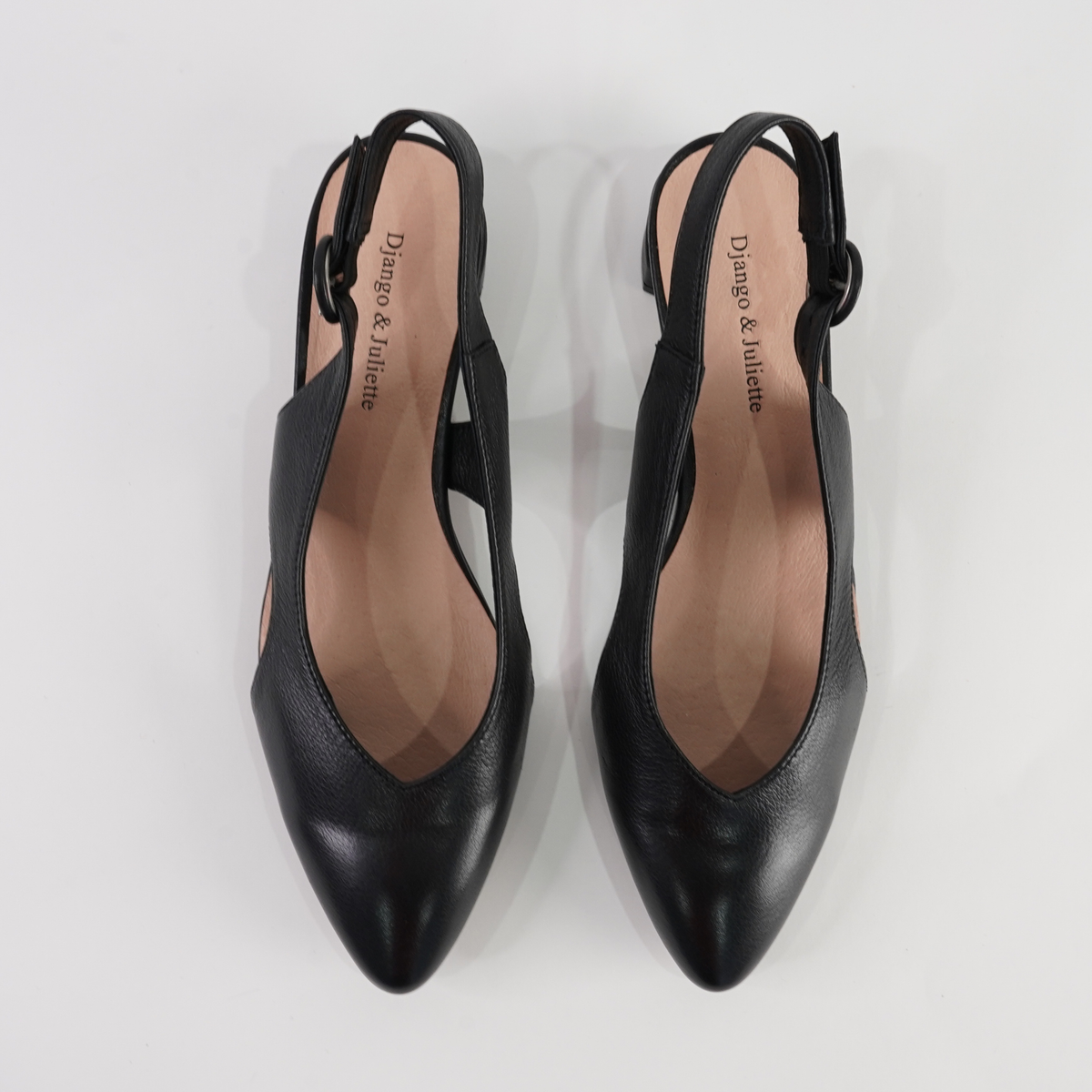 Frankiel Black Leather Heels - DJANGO AND JULIETTE | Shouz