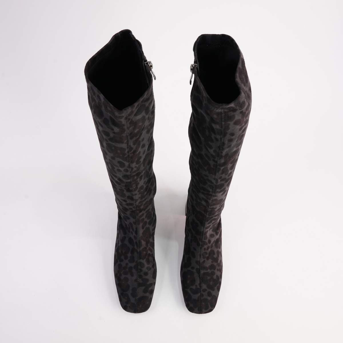 Jinx Charcoal Leopard Knee High Boots - ALFIE AND EVIE | Shouz