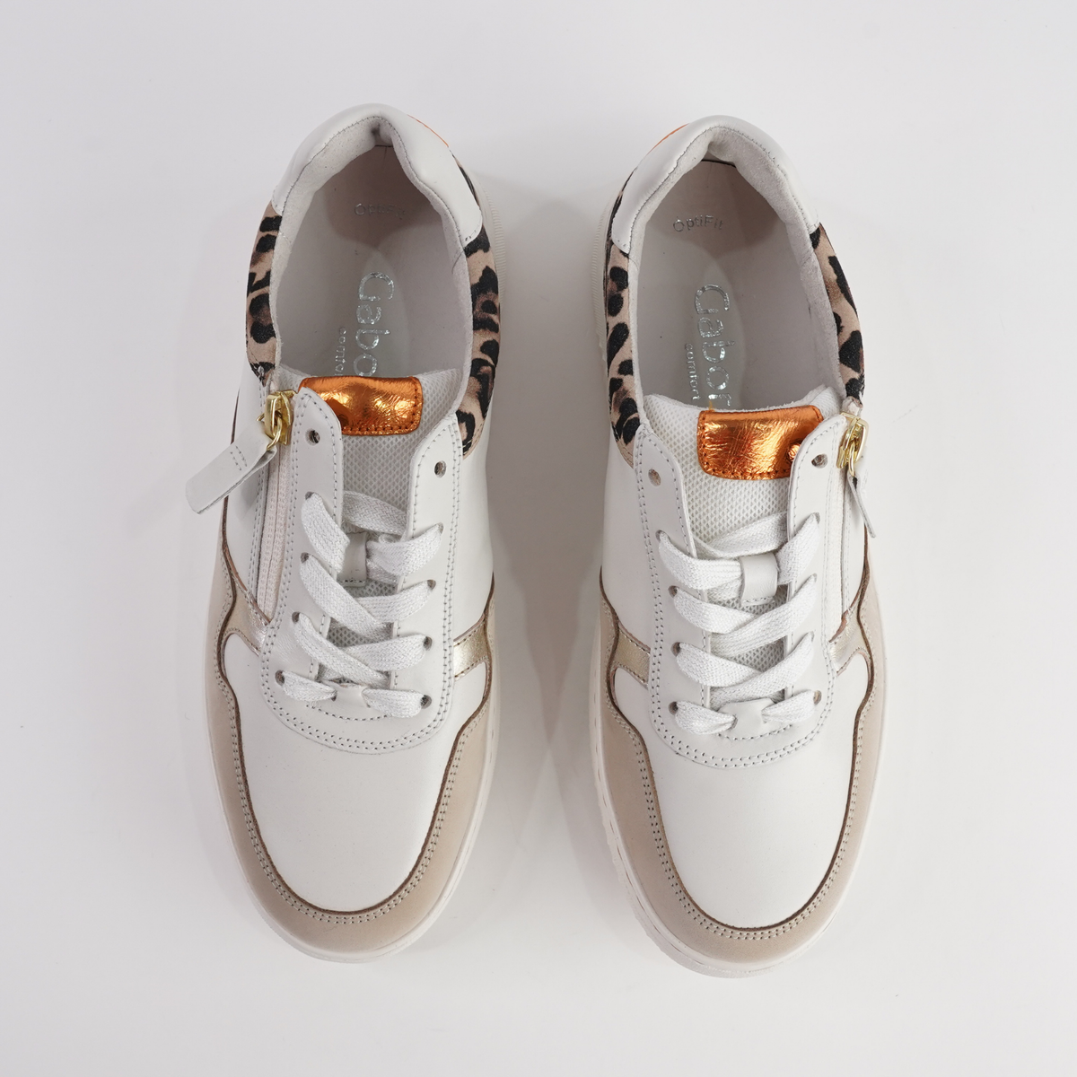 Demi Off White/ Natural Leather Sneakers - GABOR | Shouz
