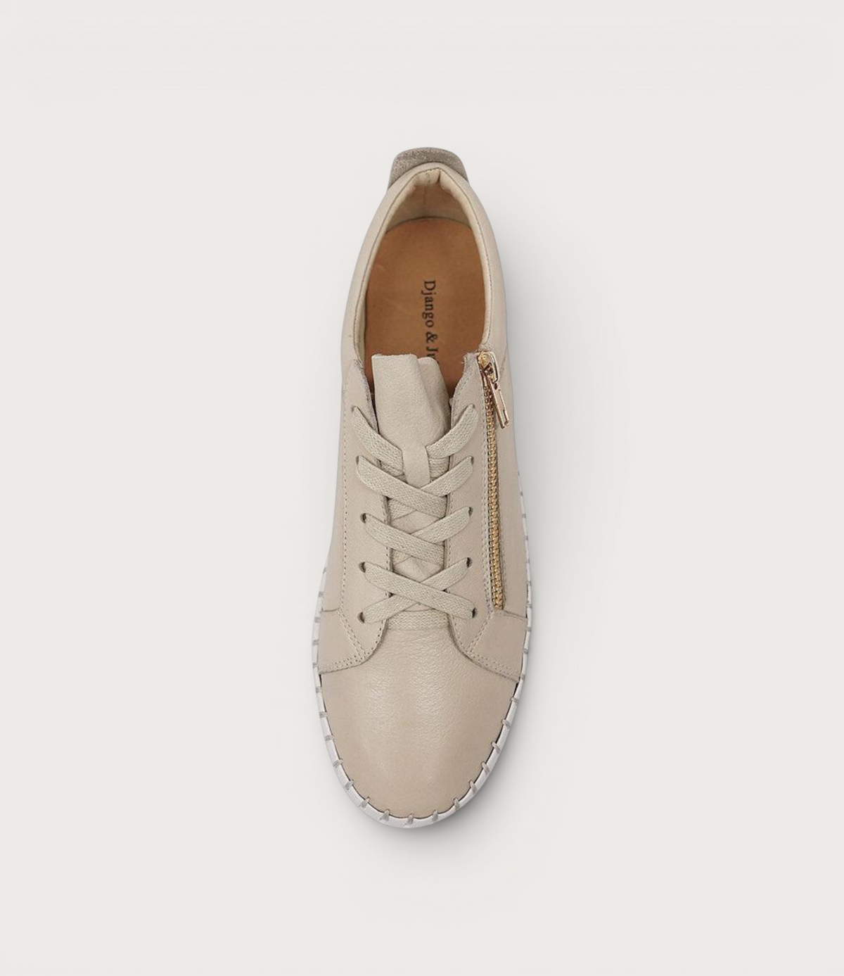 Bump Macadamia Leather Sneakers