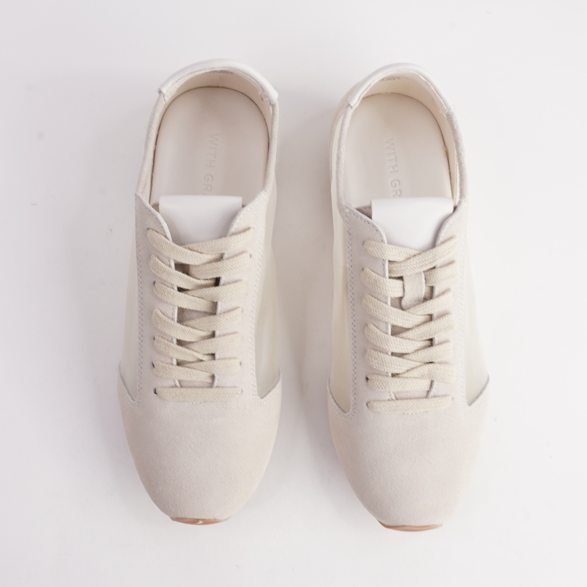 Ruby Off White Suede Sneakers - WITH GRACE | Shouz