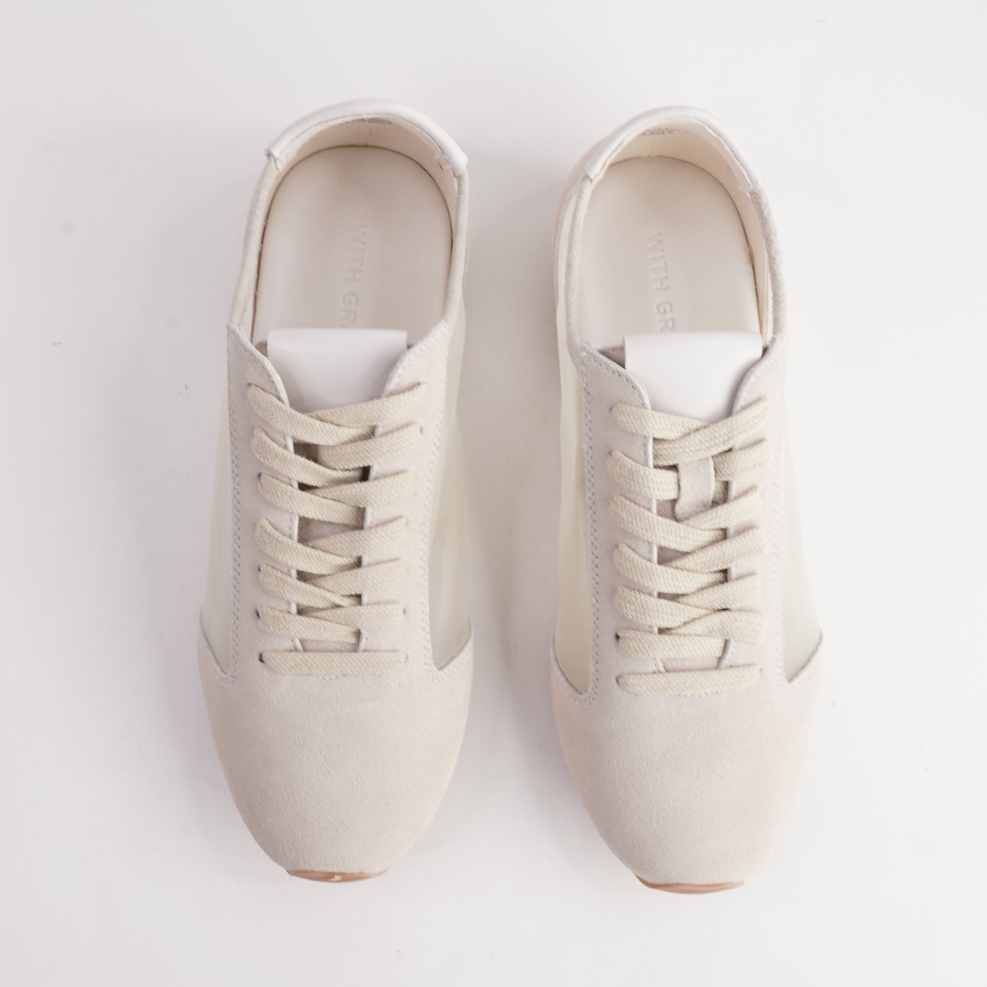 Ruby Off White Suede Sneakers - WITH GRACE | Shouz