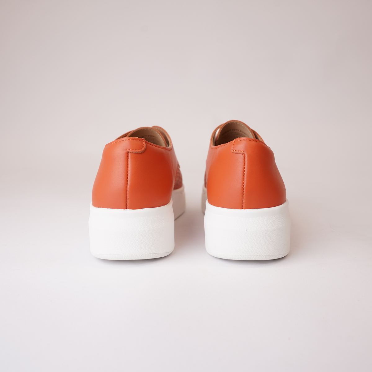 Derby City Punch Tangerine Leather Lace Up Flats - ROLLIE | Shouz