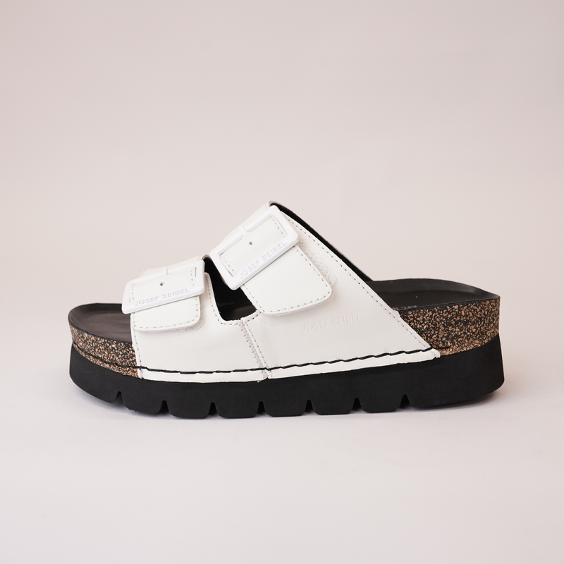 Alice 01 White Leather Slides