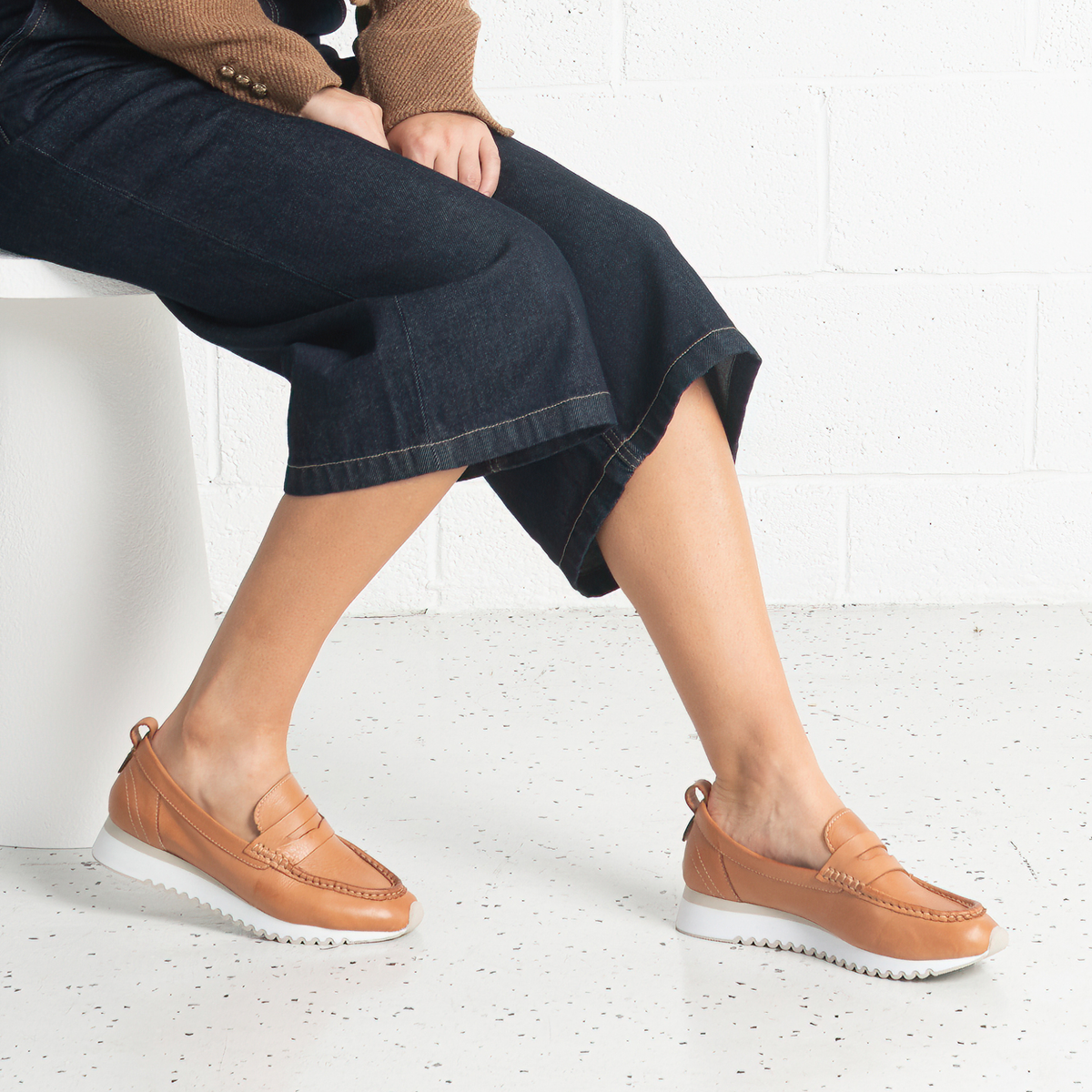 Peggy Coconut Leather Loafers