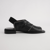 Serenade Black/ Pewter Leather Sandals