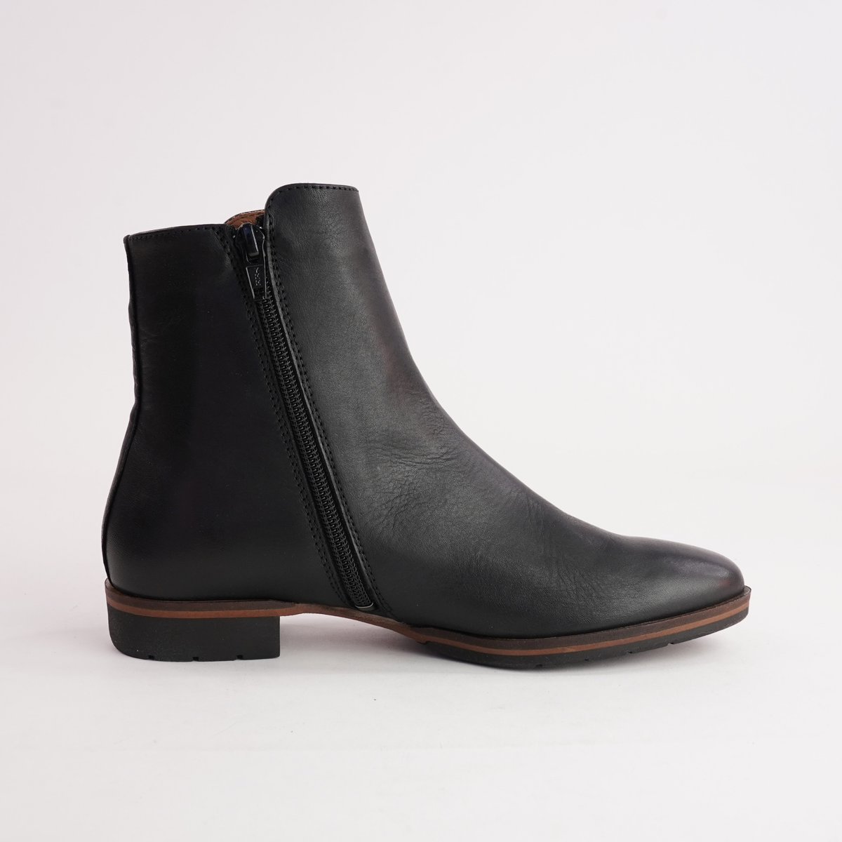 Gaib Black Leather Ankle Boots