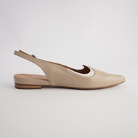 Yeska Camel Leather/ Ivory Flats