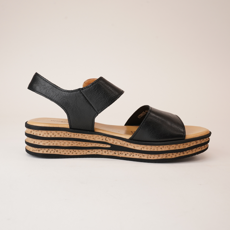 Cubbie Black Leather Sandals