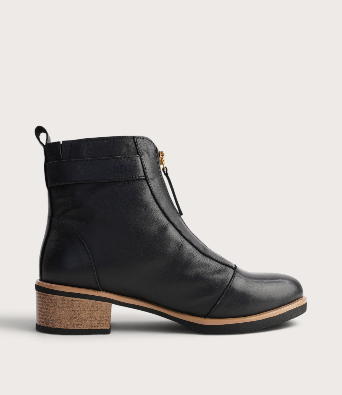 Doha Black Leather Ankle Boots - BRESLEY | Shouz