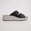 Solena Black Leather Slides