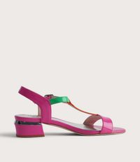 Taner Hot Pink Patent Multi Leather Heels
