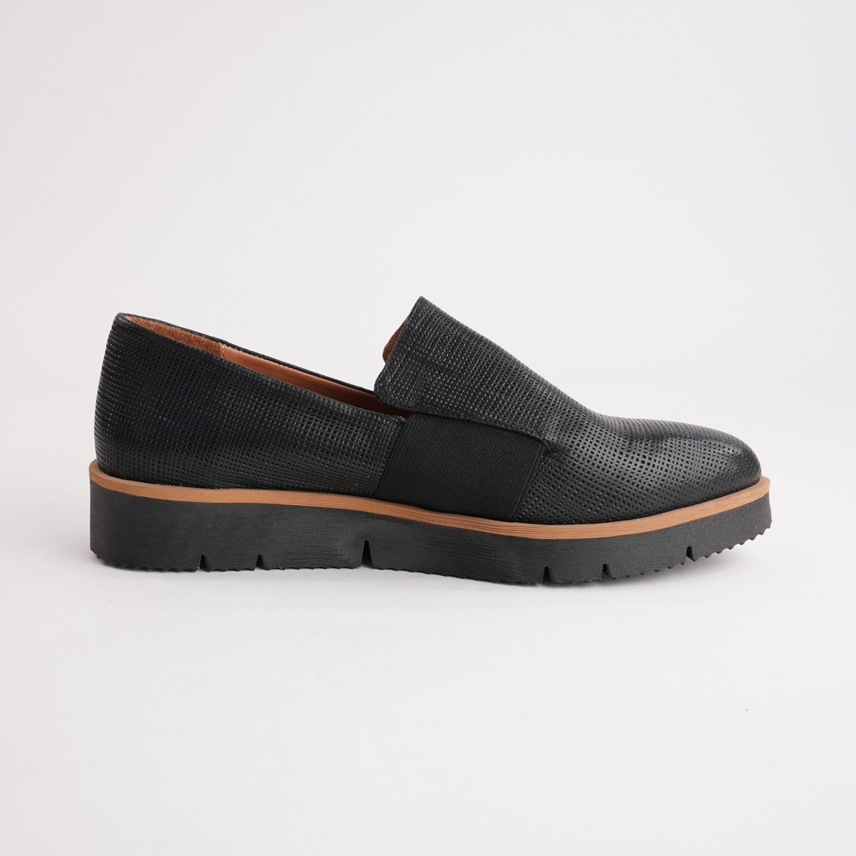 Olga Black Leather Flats