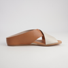 Harli Dark Tan/ Almond Leather Slides