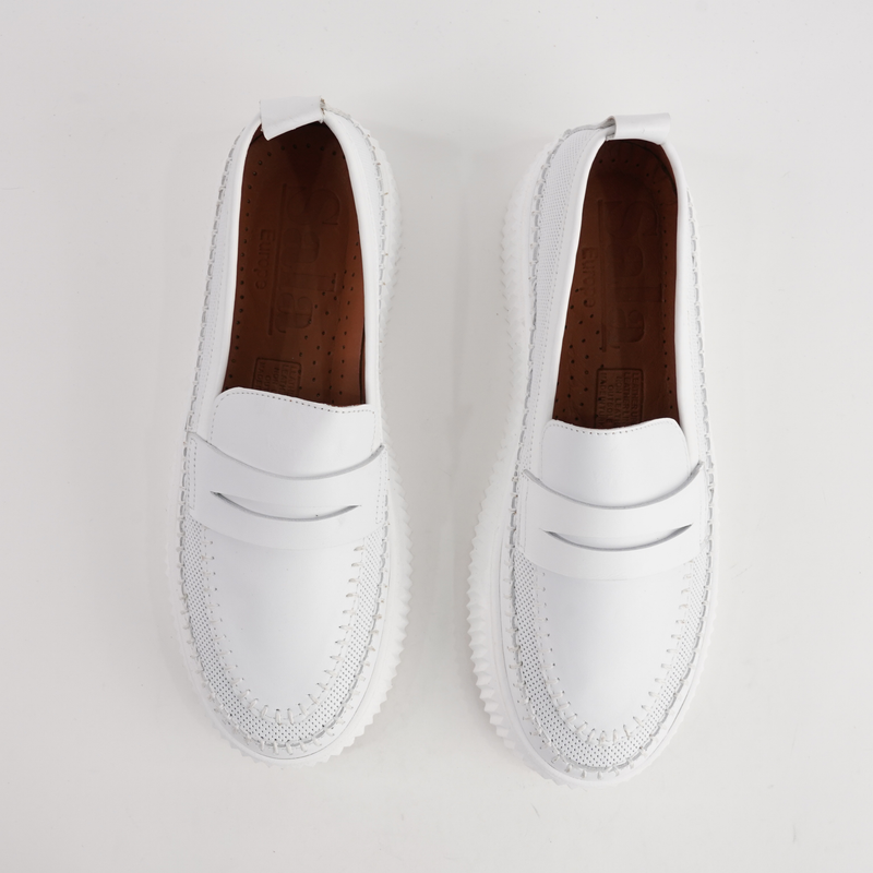 Bobby White Leather Loafers
