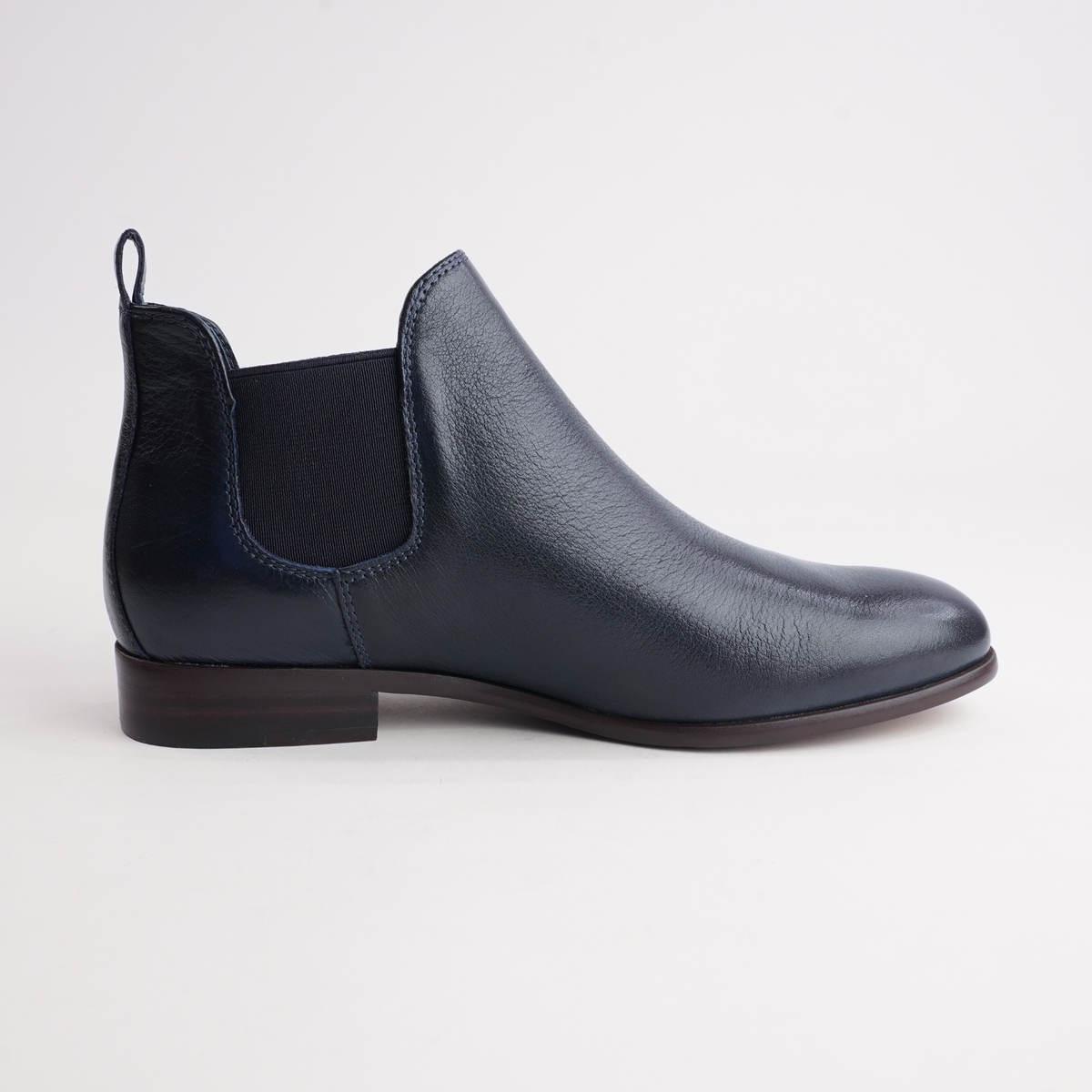 Quatisse Navy Leather Ankle Boots