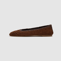 Cleo Choc Crochet Flats
