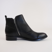 Nakta Black Leather/ Black Heel Ankle Boots