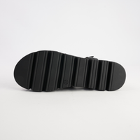 Relie Black Leather Sandals