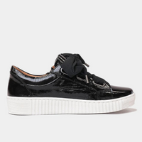 Jovi Black Crinkle Leather Sneakers