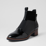 Traigs Black Mix Leather Ankle Boots - DJANGO AND JULIETTE | Shouz