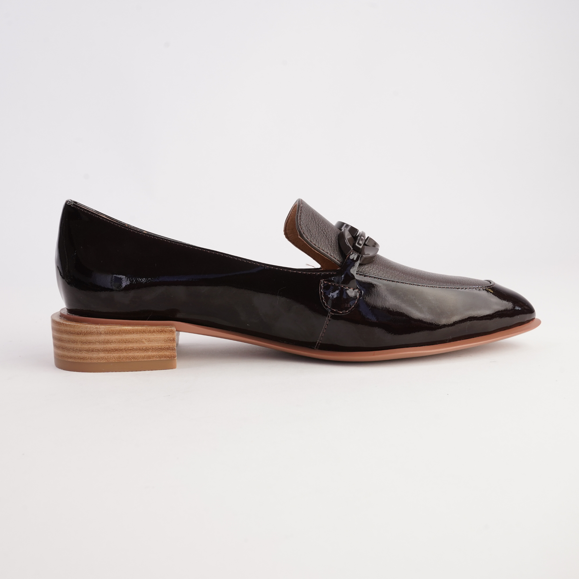 Elliotts Choc Patent/ Choc Leather Loafers - DJANGO AND JULIETTE | Shouz