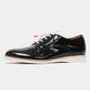 Derby Unlined Black Patent Crinkle Leather