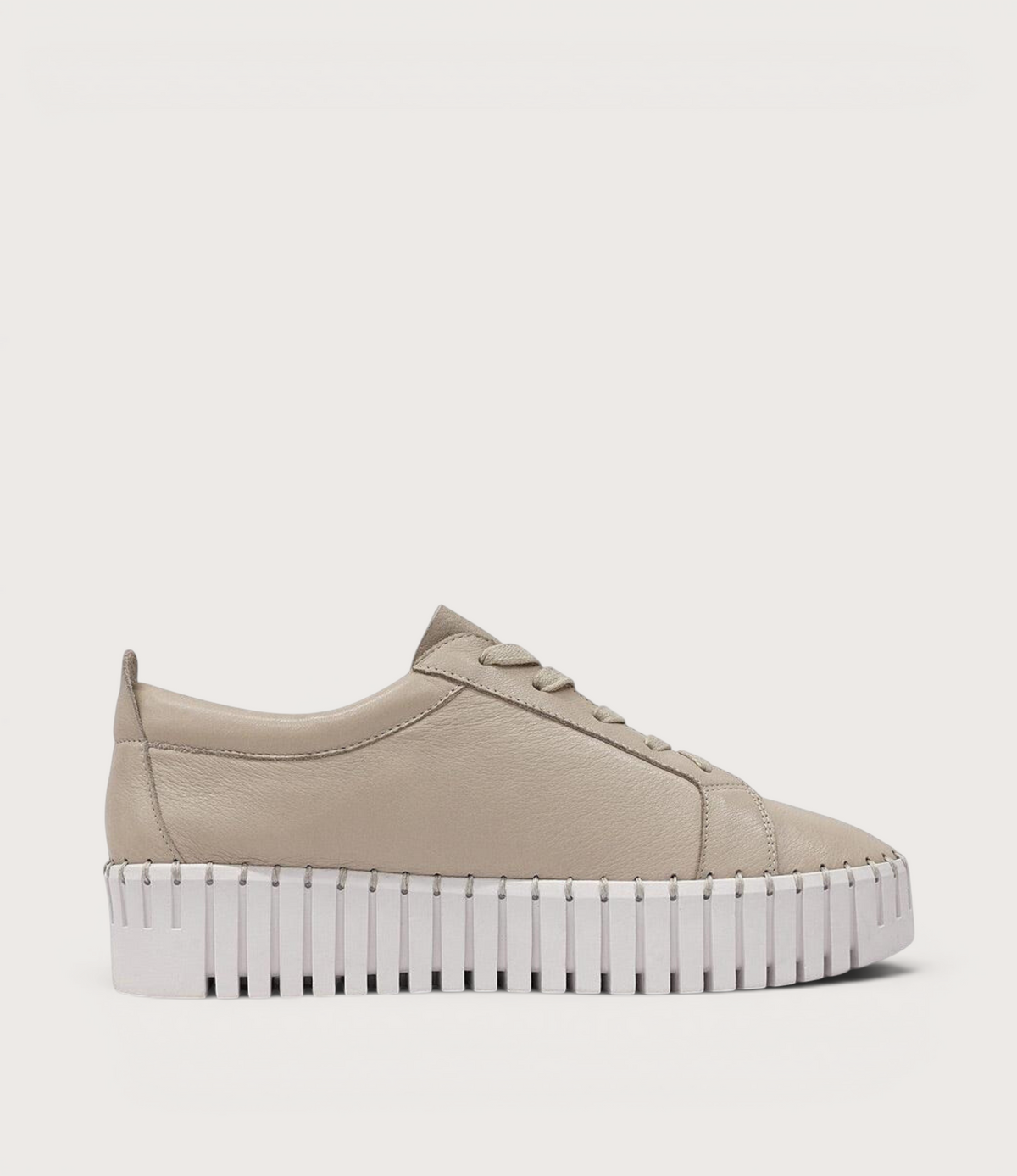 Bump Macadamia Leather Sneakers
