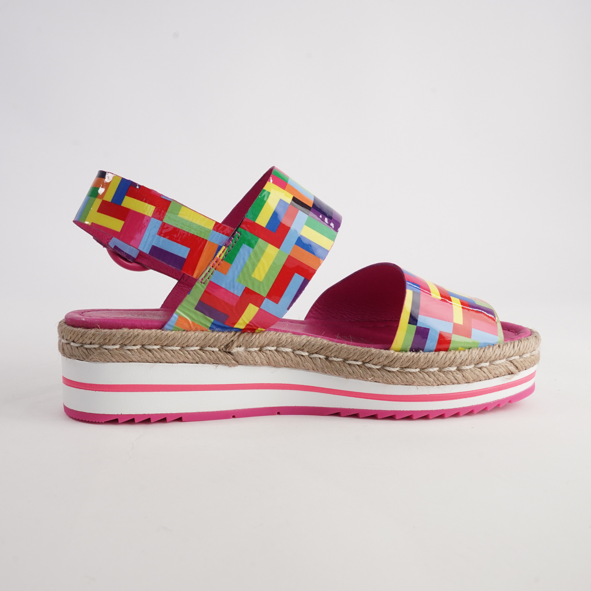 Atha Pink Stripe Multi Leather Sandals - DJANGO AND JULIETTE | Shouz