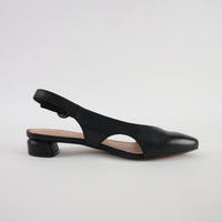 Frankiel Black Leather Heels
