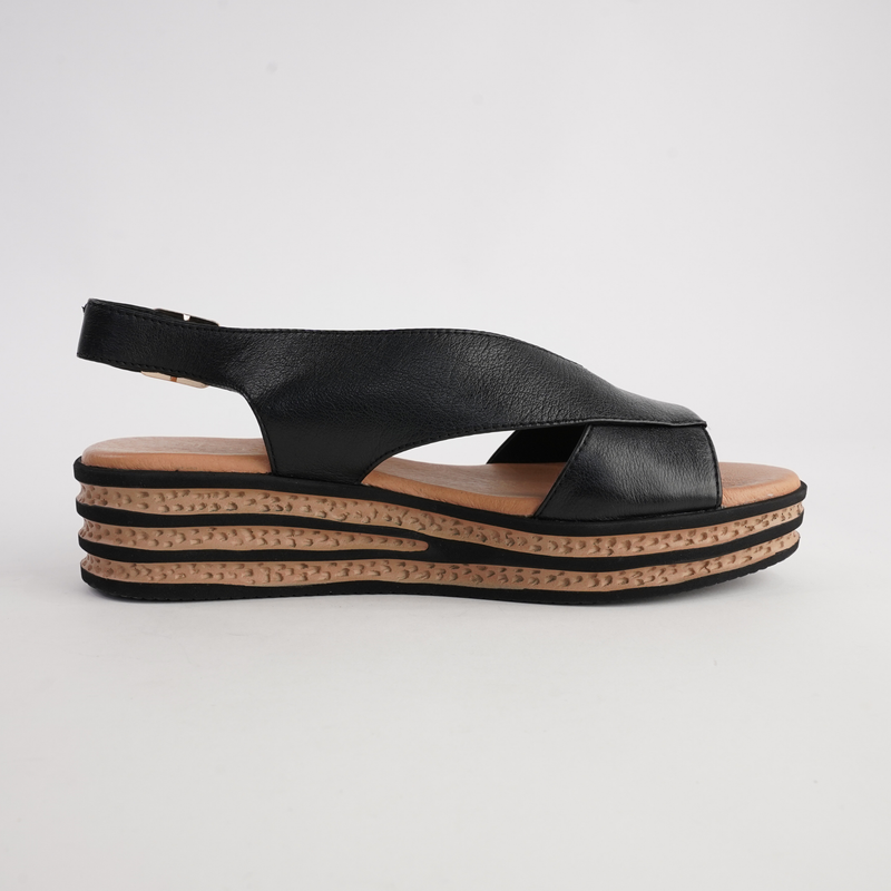 Christa Black Leather Sandals
